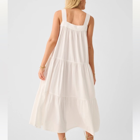 Faherty Marina Seersucker Dress in White Organic Cotton - Picture 4 of 8